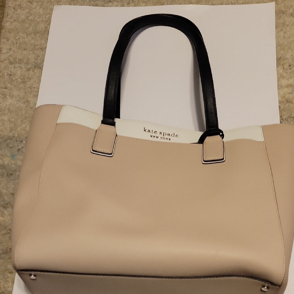 Kate Spade Cream and Black Tote Bag